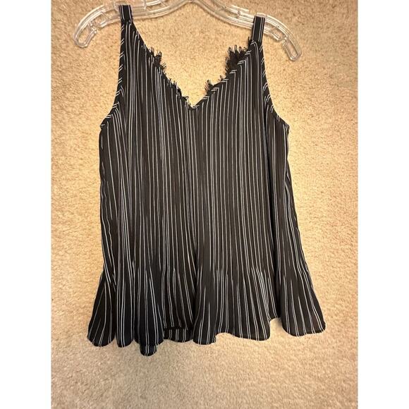 Chico's Convertible Striped Tank Black Lace Pleated Peplum Women’s Sz 0 (4-6 US) - Picture 14 of 16